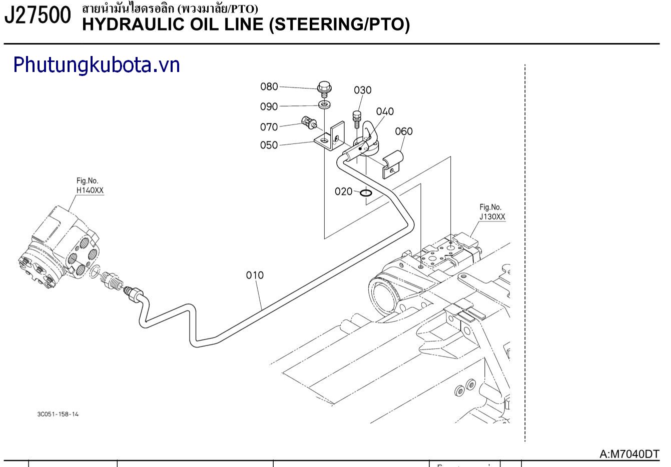 ĐƯỜNG DẦU THỦY LỰC ( CƠ CẤU LÁI =PTO)