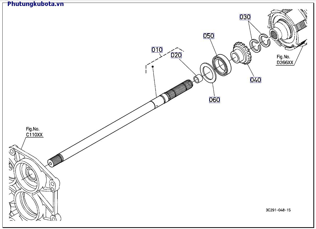 TRỤC CHÂN VỊT PTO MỚI 10001 -.49999