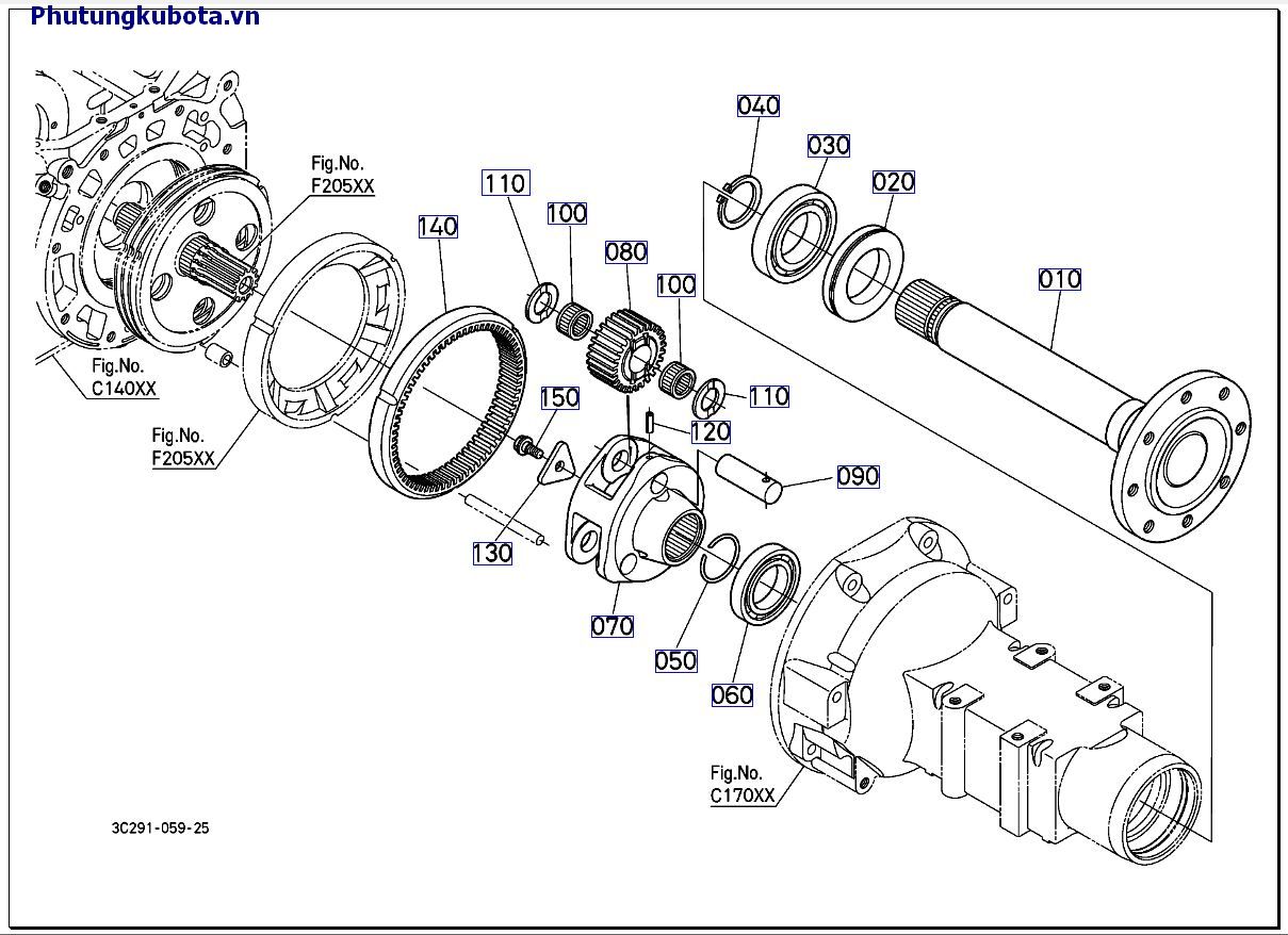 TRỤC CẦU SAU MỚI 10001-49999