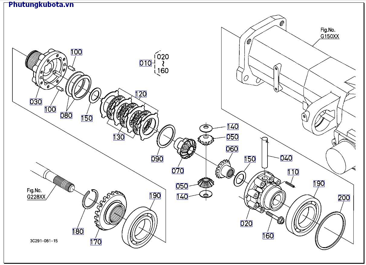 BỘ VI SAI CẦU TRƯỚC CŨ 50001-66694