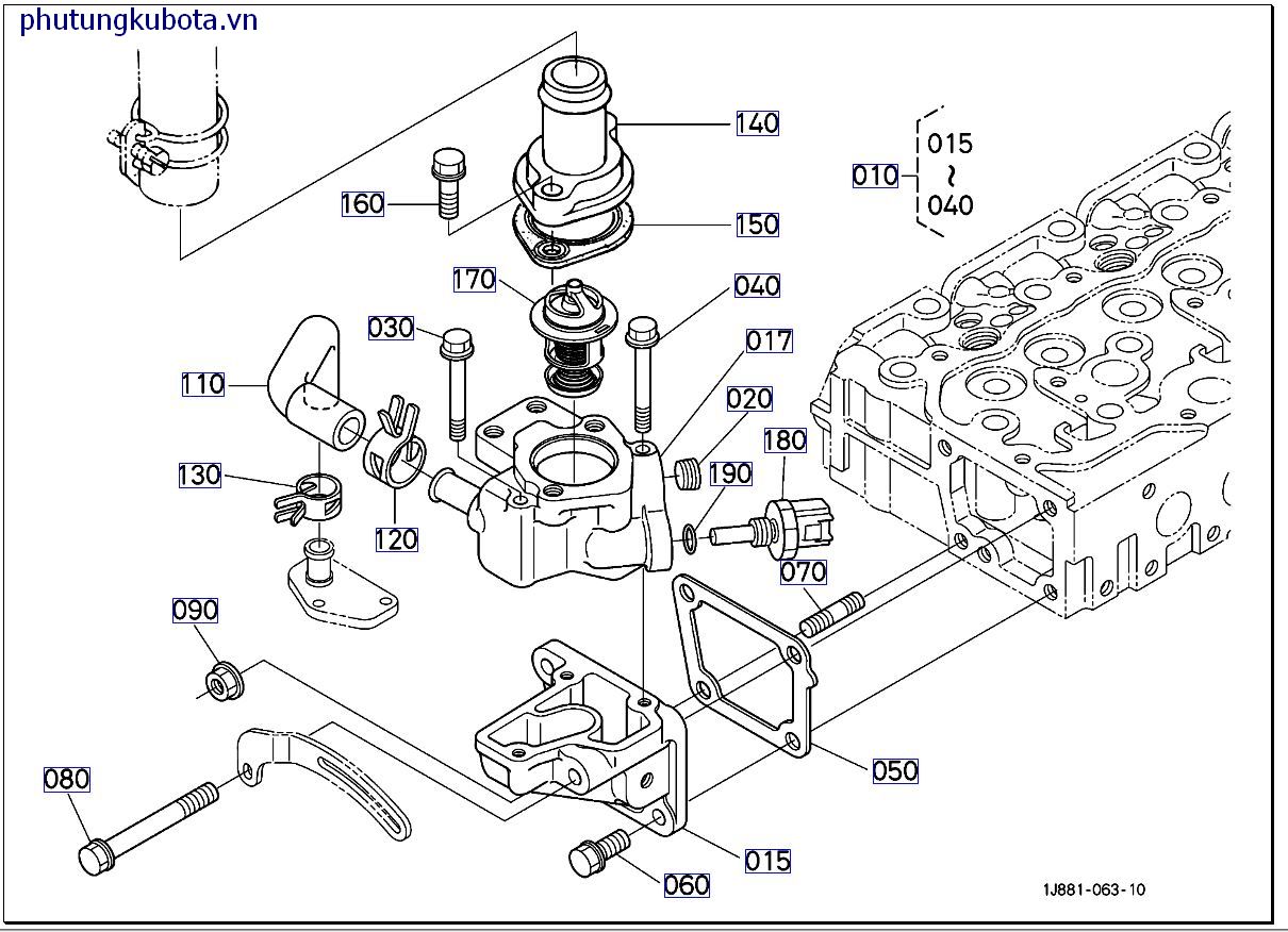 MẶT BÍCH NƯỚC VÀ BỘ ĐIỀU NHIỆT >=7EY0001